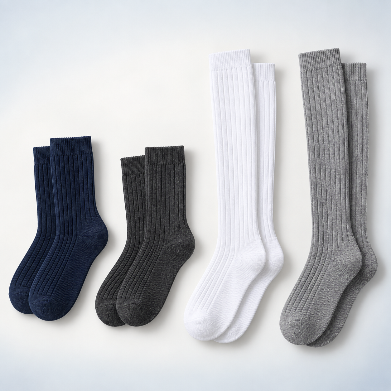 Ribbed School Socks