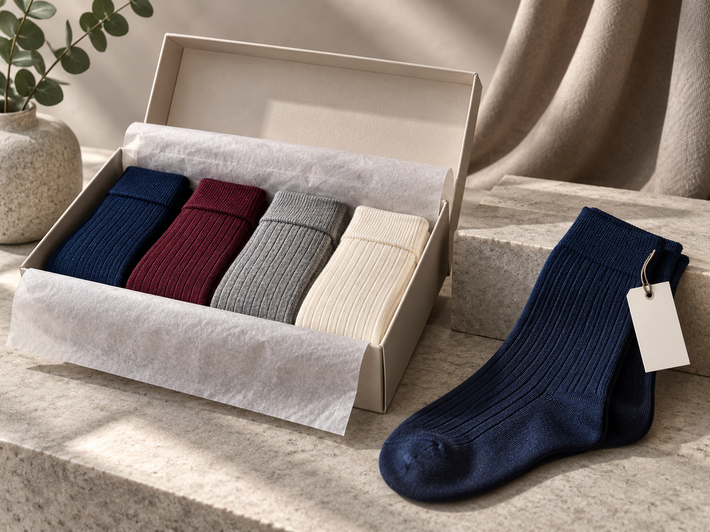 Premium sock presentation for department stores