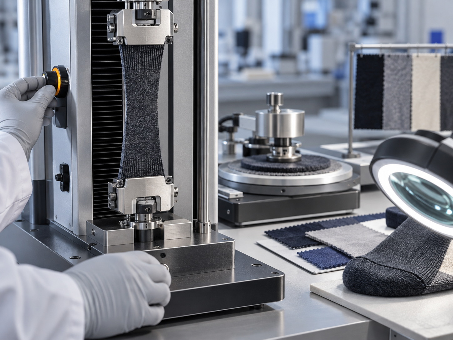 Inspection and measurement of finished socks