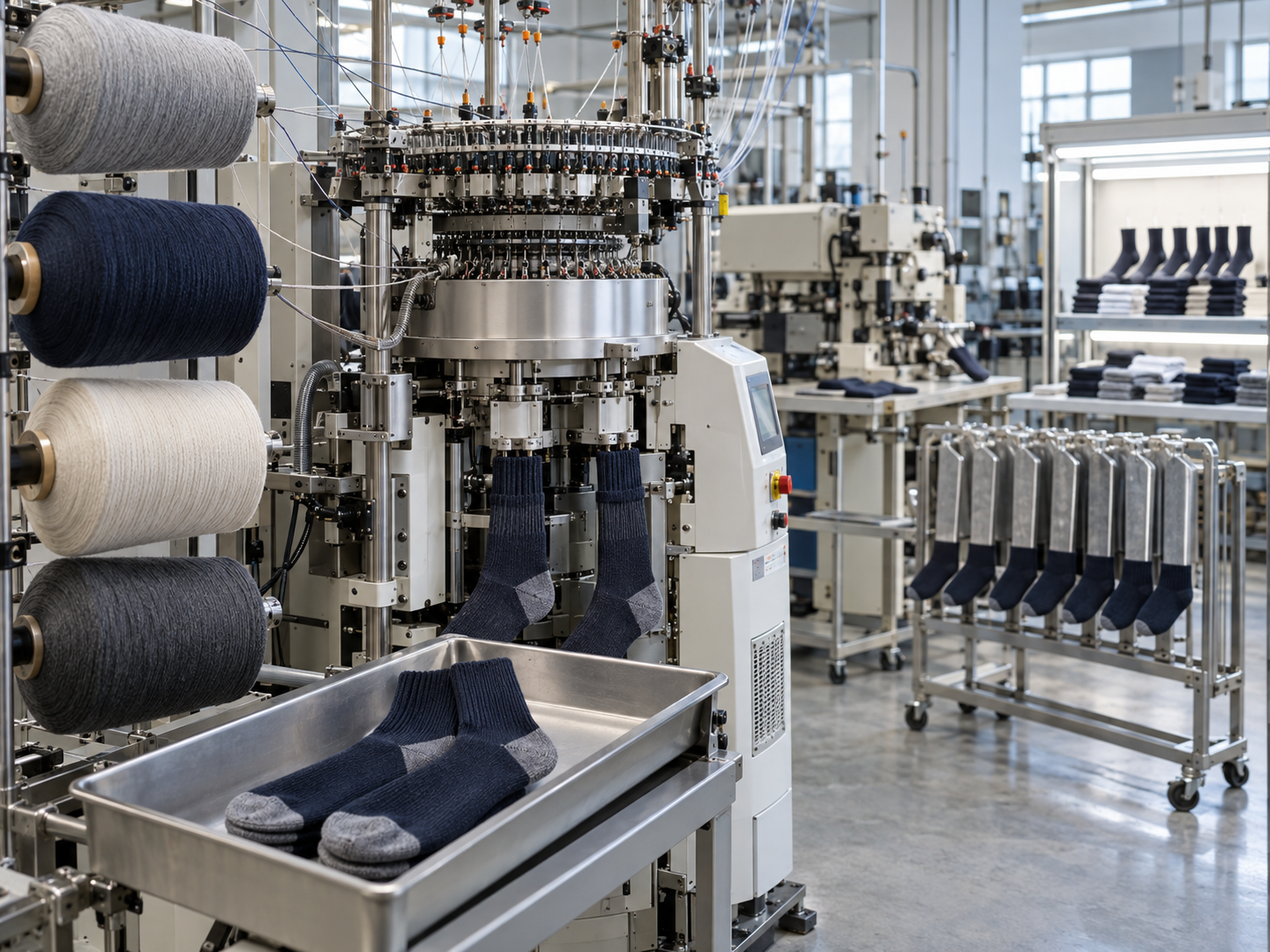 Integrated sock production