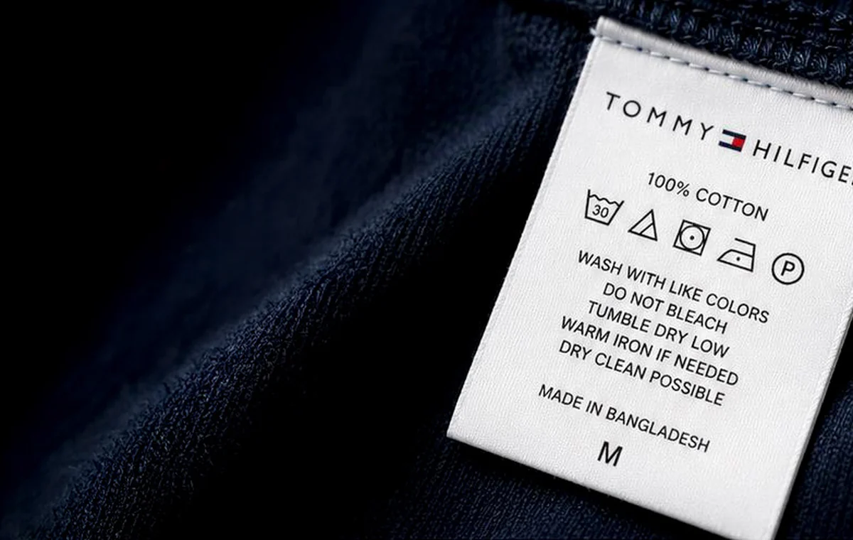 Wash care label detail